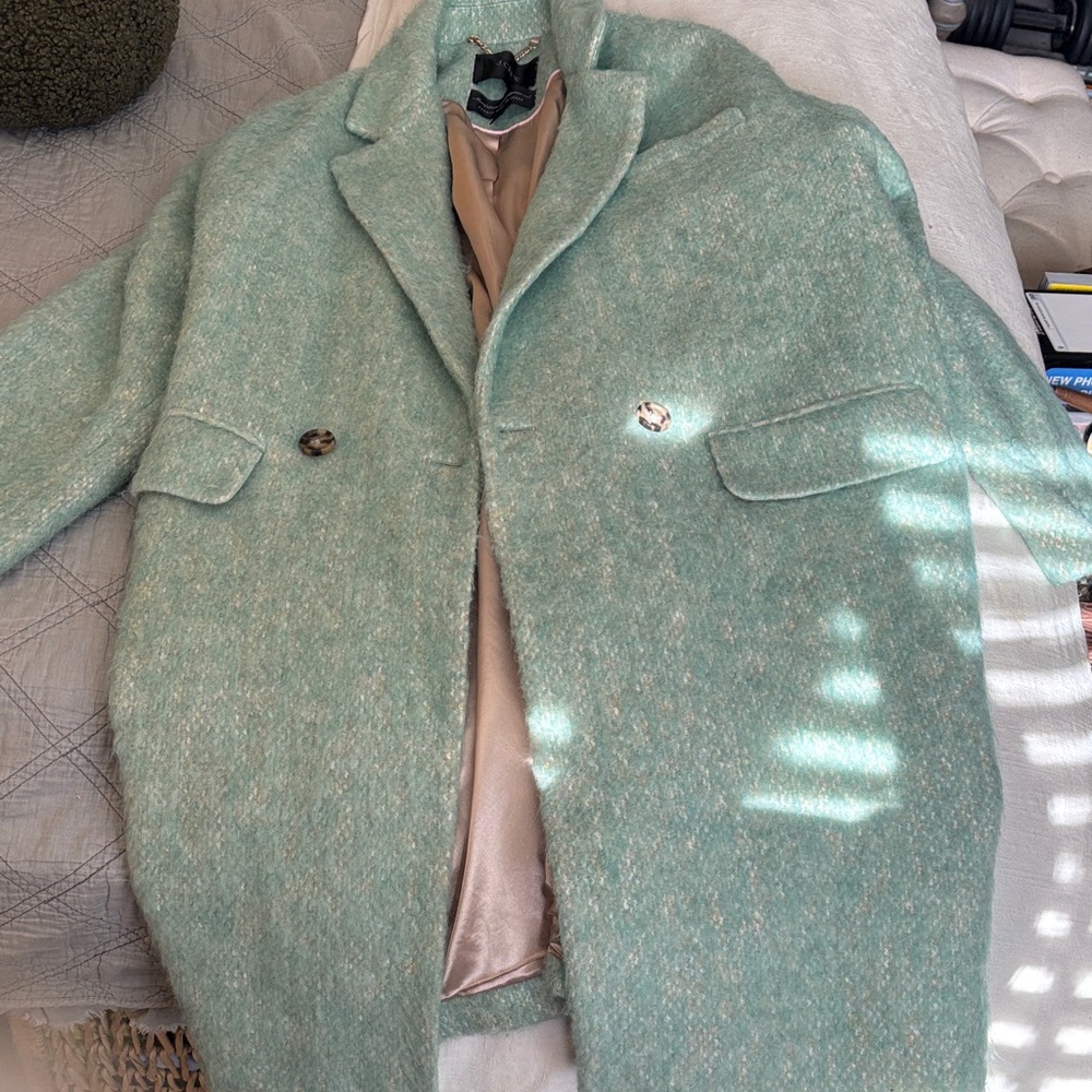 J. Crew Turquoise Wool Blend Top Coat